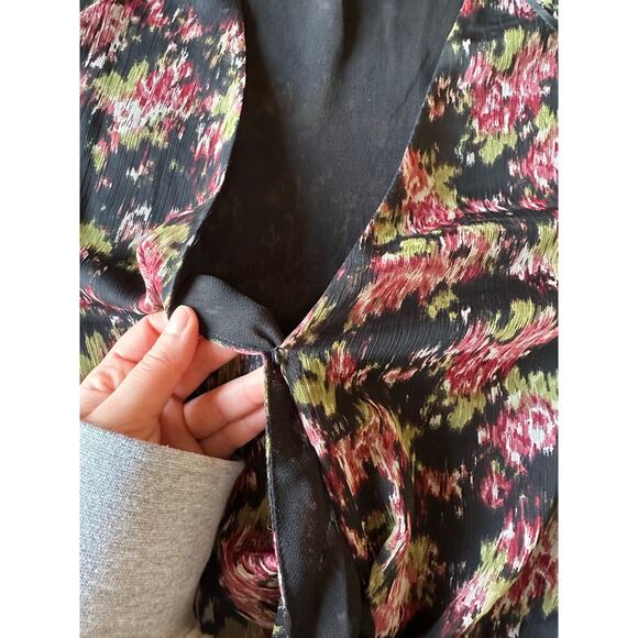 Mango Floral Print Knot Midi Dress Size Large NWT - Picture 6 of 9